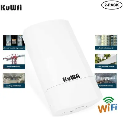 KuWFi 2-Pack 5.8G 900Mbps Long-Range WiFi Bridge, 2-3 km photo 10