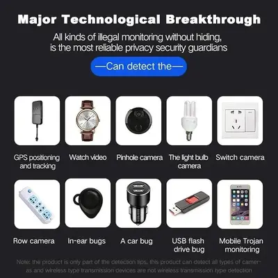 Camera and Bug Detector, GPS Tracker and RF Scanner, 28-Hour Battery photo 8