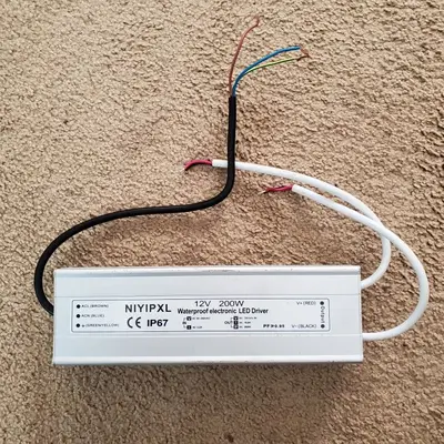 200W Waterproof IP67 LED Driver, 100-260V AC to 12V DC
