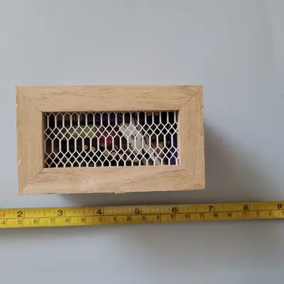 Small Wooden Storage Box with Decorative Clothespins photo 3