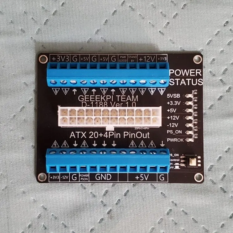 GeeekPi 24/20-Pin ATX Power Supply Breakout Board