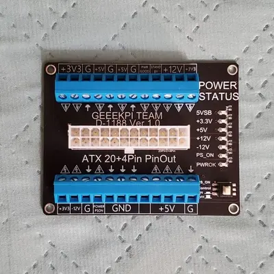 GeeekPi 24/20-Pin ATX Power Supply Breakout Board