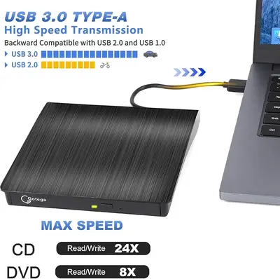 USB 3.0 Slim Pop-Up External CD/DVD-RW Burner photo 4