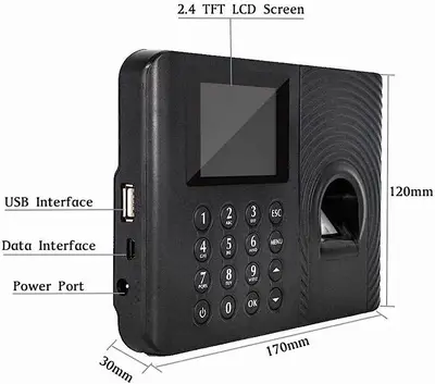 Biometric Fingerprint and Password Time Clock Attendance Machine photo 5