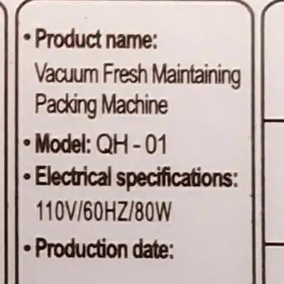 Freshpack Pro QH-01 Vacuum Food Sealer photo 5