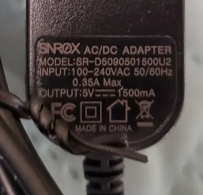 5V 1.5A AC Adapter, 2.5mm Plug photo 2