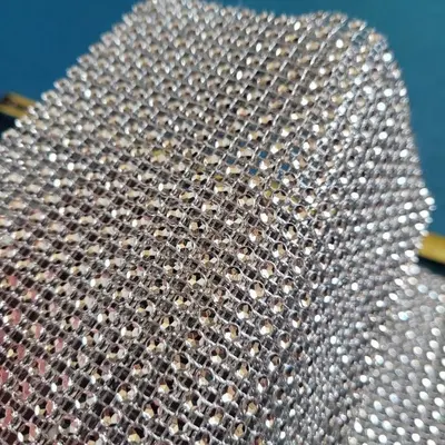 Sparkle Rhinestone Diamond Mesh Wrap Ribbon, Gold and Silver photo 2