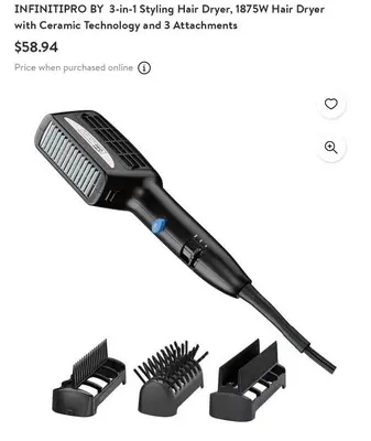 InfinitiPro by Conair 1875W 3-in-1 Ionic One-Step Style and Dry Dryer photo 2