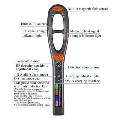 Hidden Camera and Listening Device Detector with Magnetic Scanner photo 2