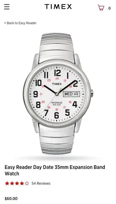 Timex Men's Easy Reader Day-Date 35mm Stainless Steel Watch photo 3