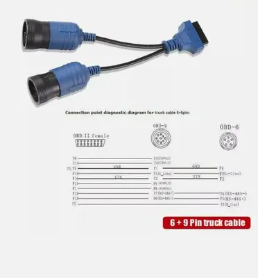 6-Pin / 9-Pin to 16-Pin OBD2 Adapter Cable for Heavy-Duty Trucks photo 4