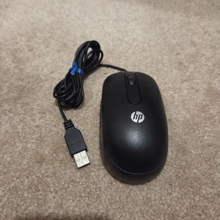 Genuine HP USB Wired Optical Mouse 672652-001, Black