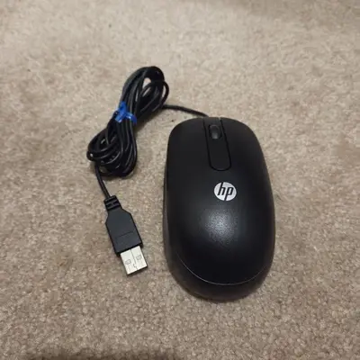 Genuine HP USB Wired Optical Mouse 672652-001, Black