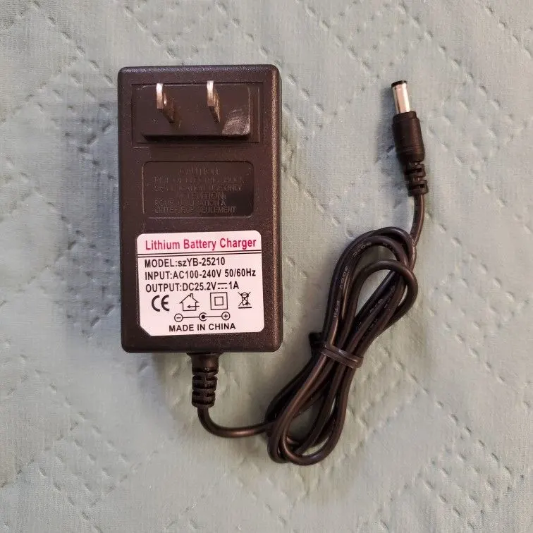 25.2V 1A Li-Ion Charger for 6S Battery Packs (22V)