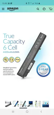 Laptop Battery 493976-001 for HP EliteBook 8540w, 8740w, 8530p photo 4