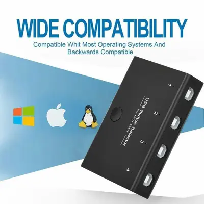 4-PC USB KVM Switch Box Sharing 3 USB Devices photo 5