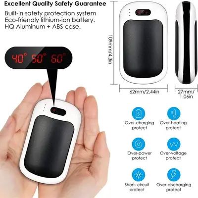 Rechargeable Dual-Sided Hand Warmers, 7800mAh photo 7