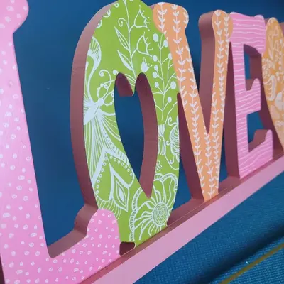 Wooden "Love" Word Home Decor, 14.5 x 6 in photo 2