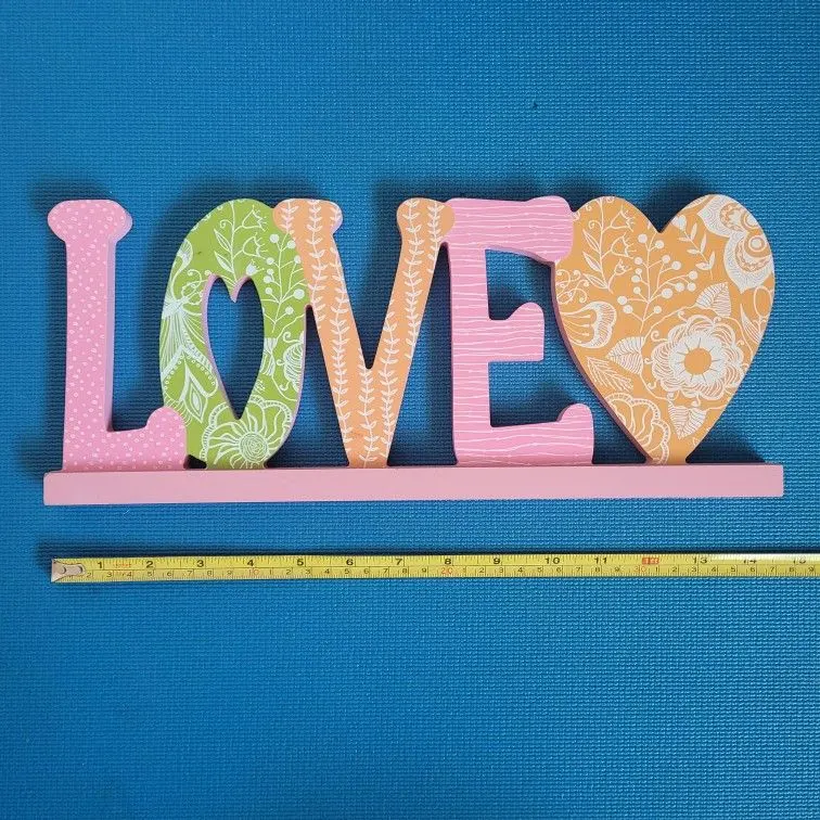 Wooden "Love" Word Home Decor, 14.5 x 6 in