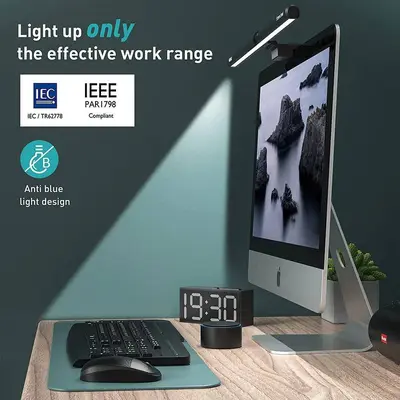 Quntis Monitor Light Bar Focus, 15.7 in, Black, Eye-Caring photo 4