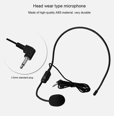 3.5mm Head-Worn Wired Headset Microphone for Voice Amplifiers photo 4