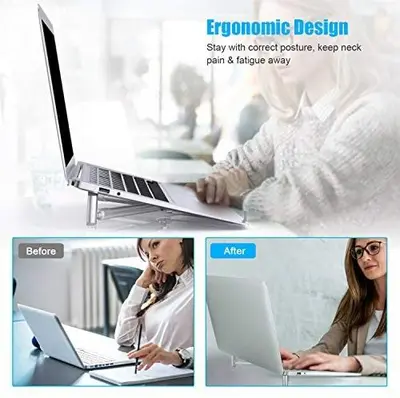 Portable Adjustable Aluminum Laptop Stand for Airflow photo 3