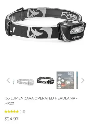 165-Lumen Cree LED Headlamp, Lightweight photo 4