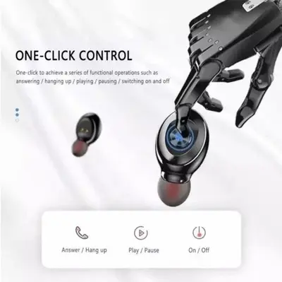 TWS 5.0 Wireless Bluetooth Earphones, Black photo 2