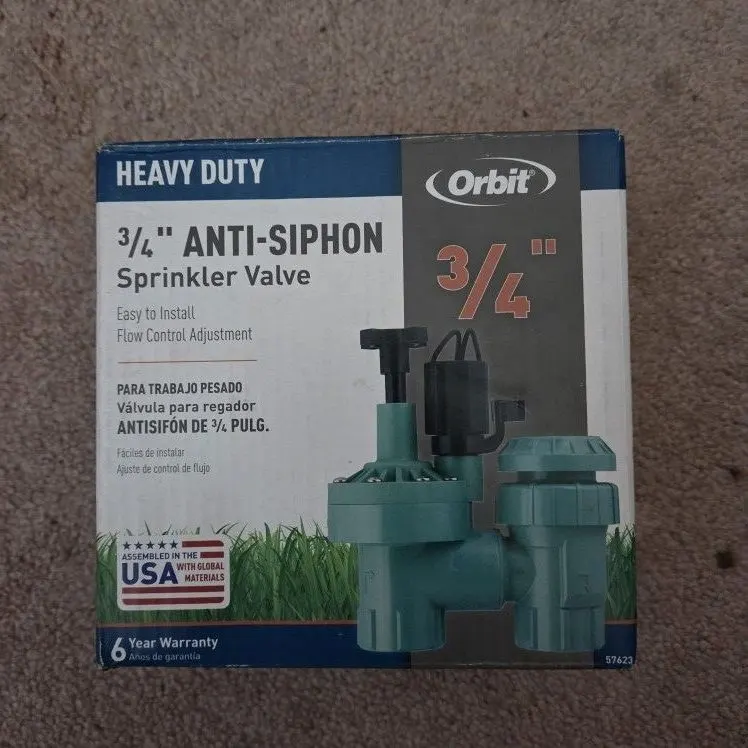 Orbit 57623 3/4" FPT Anti-Siphon Automatic Sprinkler Valve with Flow Control