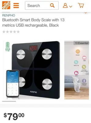 RENPHO Rechargeable Smart Body Fat and BMI Scale photo 3