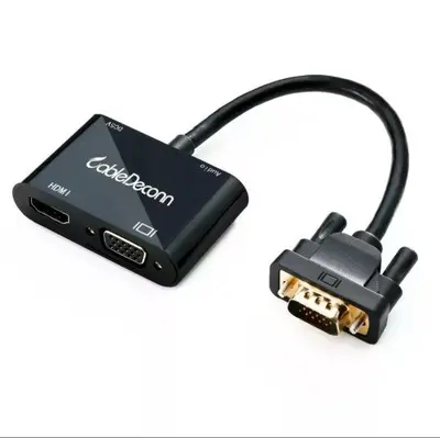 CableDeconn VGA 15-Pin to VGA and HDMI 2-in-1 Adapter photo 2
