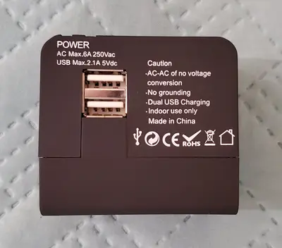 Multi-Nation Travel Adapter with USB Charger photo 2