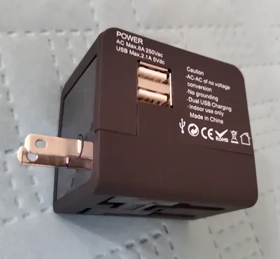 Multi-Nation Travel Adapter with USB Charger