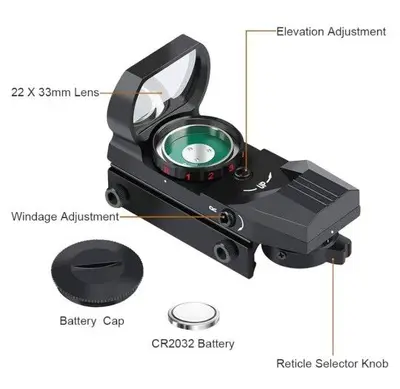 Multi-Reticle Hobby Sight, 4 Styles, Red/Green Display (No Battery) photo 5