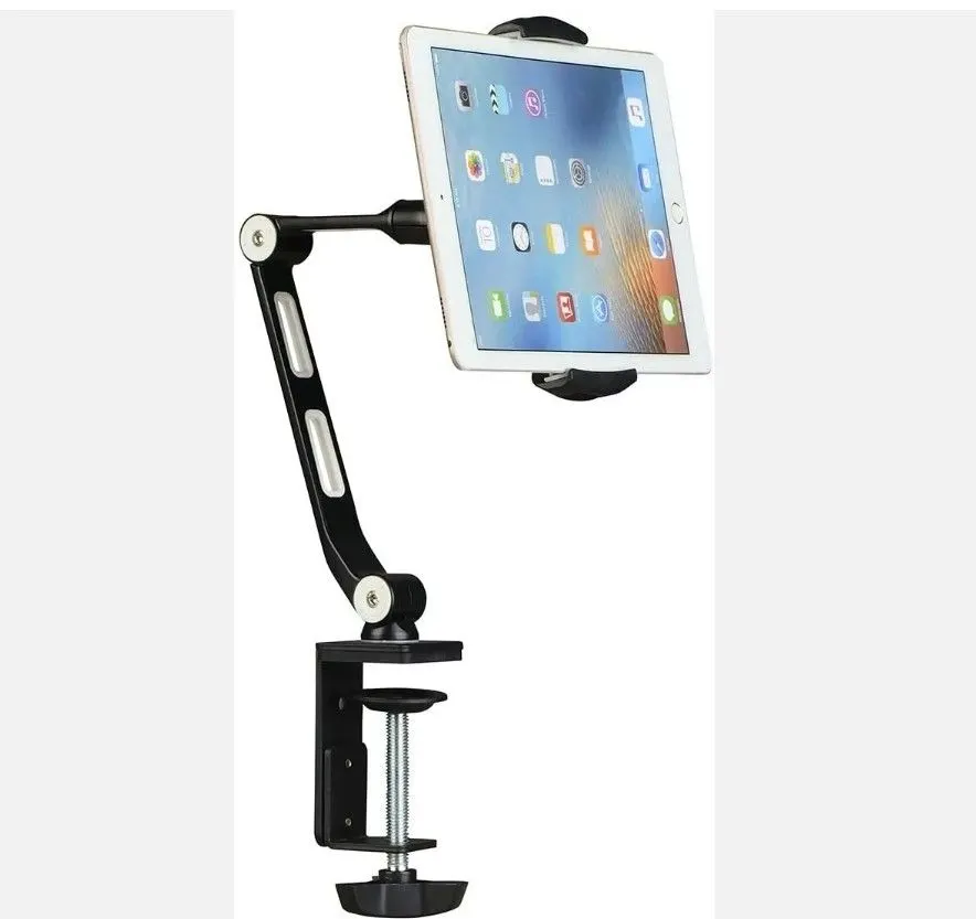 Aluminum Smartphone and Tablet Desk Stand, 360 Rotation, Up to 12.9"