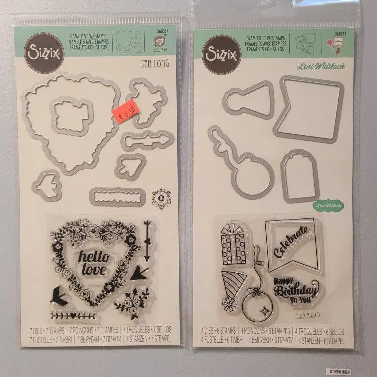 Sizzix Framelits Die Sets with Stamps, 2 Sets