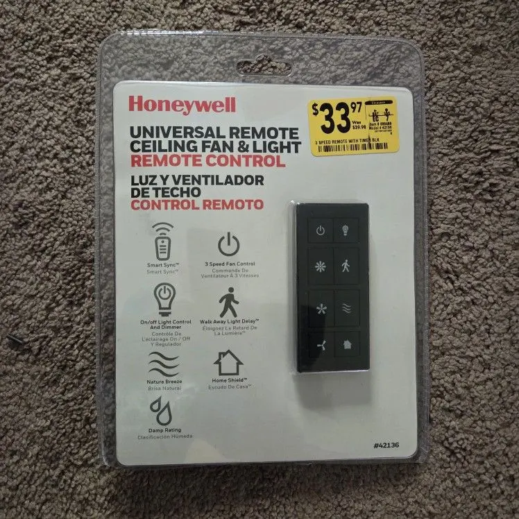 Honeywell 3-Speed Handheld Universal Ceiling Fan Remote