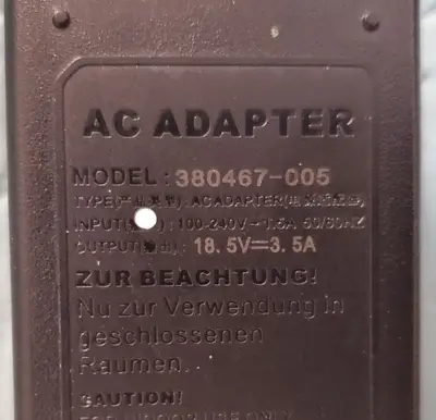 18.5V 3.5A AC Adapter, 4.8x1.7mm, for HP Compaq Laptops photo 2