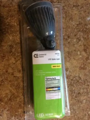 Commercial Electric LED Spike Light, Gray, 450 Lumens, Plug-In photo 1