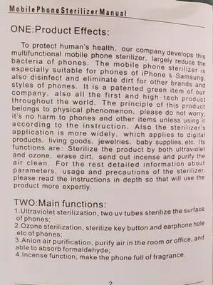 Multifunctional Phone Sterilizer, UV Ozone and Anion Air Purification photo 6