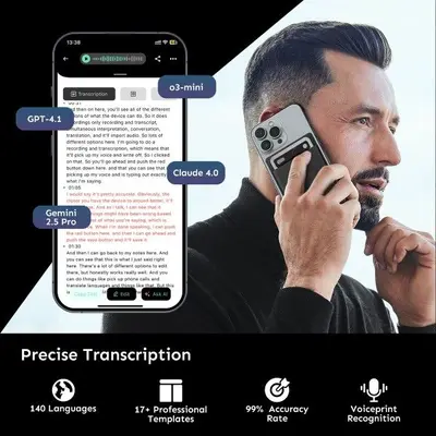 UMEVO Note Plus Magnetic AI Voice Recorder with Transcription photo 10