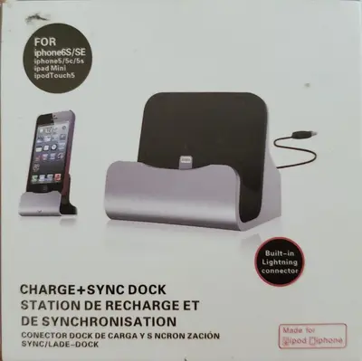 Charge and Sync Dock for iPhone 6S/SE/5, iPad Mini and iPod Touch 5