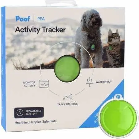Poof Pea Waterproof Pet Activity Tracker, Lime