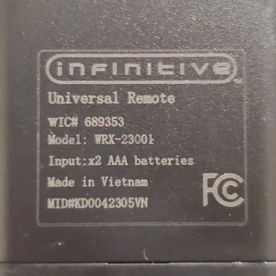 Infinitive WRX-23001 Universal Remote Control photo 2