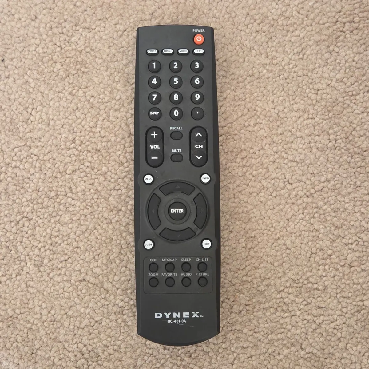 Dynex RC-401-0A TV Remote for DX-L32-10A, DX-L37-10A, DX-L42-10A