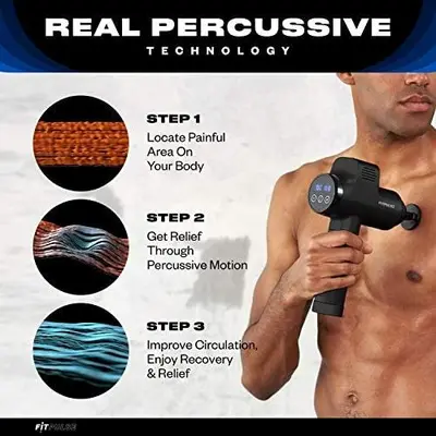FITPULSE Percussion Muscle Massage Gun with 4 Heads photo 3