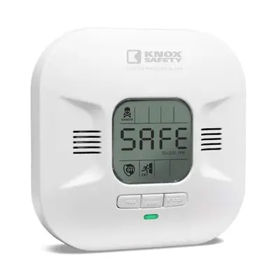 Knox Safety Plug-In Carbon Monoxide Alarm, Digital Display, Voice Alerts
