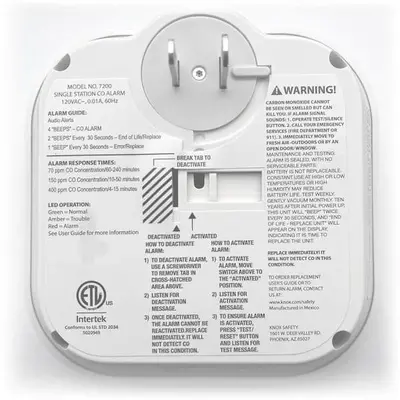 Knox Safety Plug-In Carbon Monoxide Alarm, Digital Display, Voice Alerts photo 2