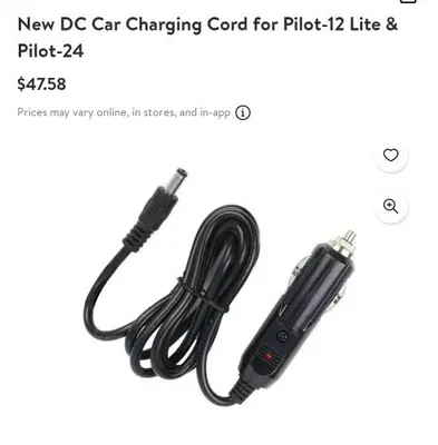 DC Car Charging Cord for Pilot-12 Lite and Pilot-24 Packs photo 2