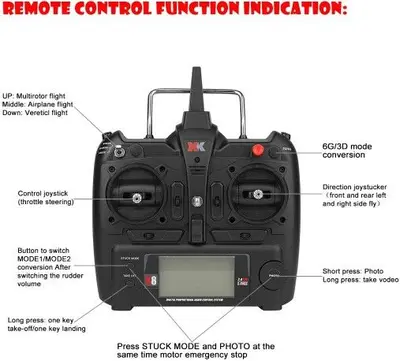 6CH 3D/6G Remote Control for X450 RC Airplane photo 3